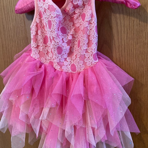 PAWPATU Princess Ruffled Dog Dress. Pink & White Size MED. 13-15” back length - Picture 2 of 5